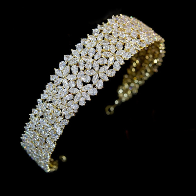 CUBIC ZIRCONIA COLLECTION - EXQUISITE STARLET HEADBAND - -AHB93 GOLD