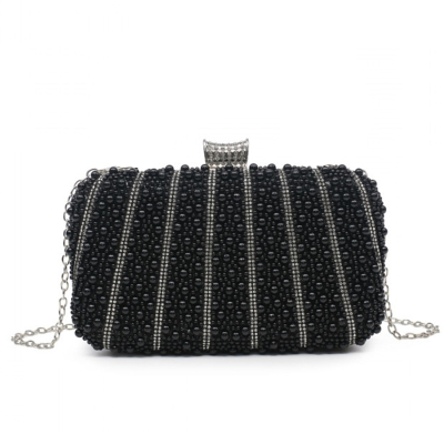 ATHENA COLLECTION - CHIC PEARL CLUTCH BAG - JET 