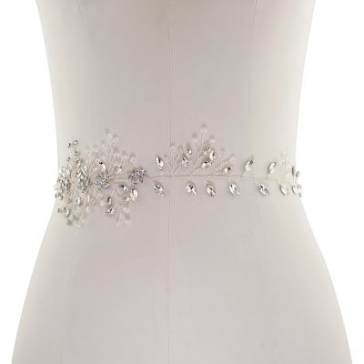 ATHENA COLLECTION - CRYSTAL CHIC BRIDAL BELT - SILVER (22)
