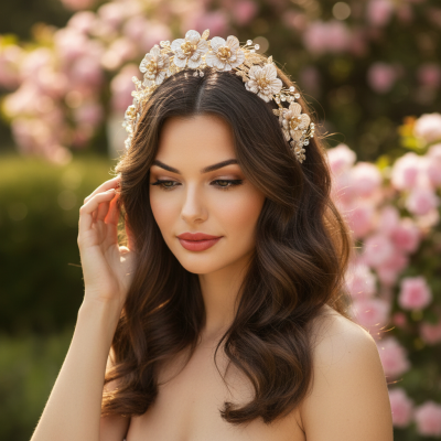 ATHENA COLLECTION - STATEMENT LUXE HEADBAND - AHB26 BLUSH PINK 