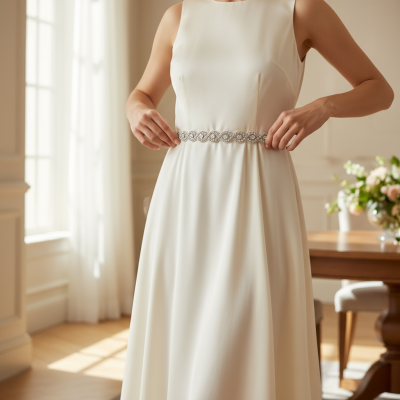 ATHENA COLLECTION - VINTAGE INSPIRED BRIDAL BELT 16 (IVORY )