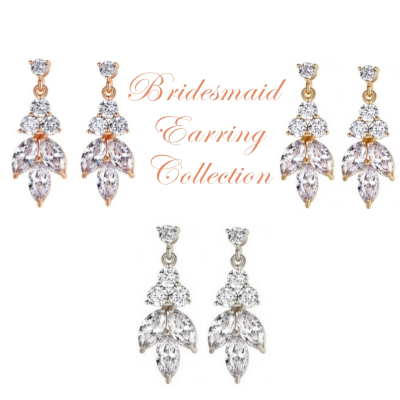 CUBIC ZIRCONIA COLLECTION - DAINTY SPARKLE BRIDESMAID EARRING COLLECTION