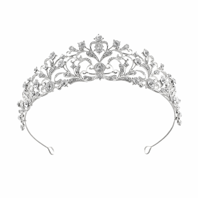 ATHENA COLLECTION - CHIC CRYSTAL TIARA - AHB208 SILVER 