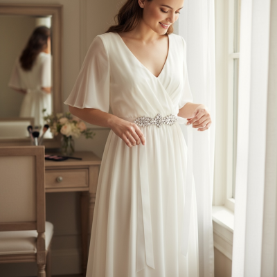 ATHENA COLLECTION - STARLET BRIDAL BELT  - Ivory - Sash 9