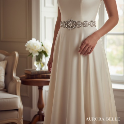 ATHENA COLLECTION - EXQUISITE WEDDING BELT 14 -  IVORY 