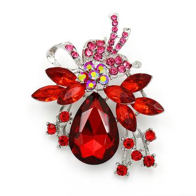 ATHENA COLLECTION - STARLET BROOCH - RED 44