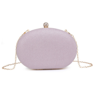 ATHENA COLLECTION - SHIMMERING CRYSTAL CLUTCH BAG - PINK 