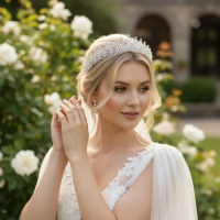 CUBIC ZIRCONIA COLLECTION - CRYSTAL COUTURE TIARA - AHB242