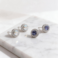 CUBIC ZIRCONIA COLLECTION - CRYSTAL STUD EARRING DUO