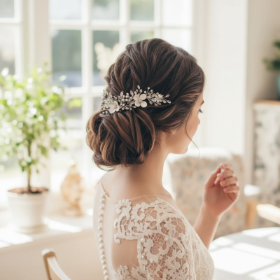 ATHENA COLLECTION - ENCHANTING  VINE COMB - HC294 SILVER 