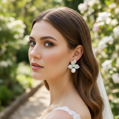 CUBIC ZIRCONA COLLECTION - VINTAGE HEIRLOOM EARRINGS - CZER906 SILVER 