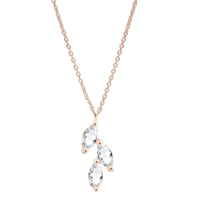 CUBIC ZIRCONIA COLLECTION - DAINTY ELEGANCE NECKLACE- CZNK190 ROSE GOLD 