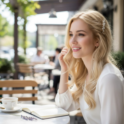 ATHENA COLLECTION - EXQUISITE COMB & EARRING SET - HC307 SILVER