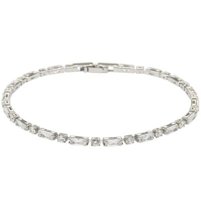 CUBIC ZIRCONIA COLLECTION - SIMPLY SPARKLE BRACELET - BR135 SILVER