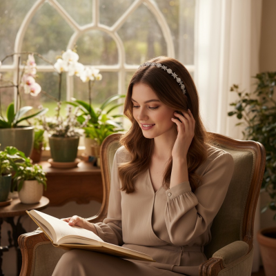 ATHENA COLLECTION - JEWELLED ART DECO STYLE HEADPIECE - HP243 SILVER 