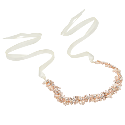 ATHENA COLLECTION -  PEARL GARLAND  BRIDAL BELT  - BELT50 - ROSE GOLD