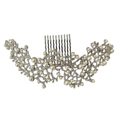 ATHENA COLLECTION - VINTAGE CHIC HAIR COMB - SAMPLE 23 SILVER 