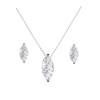 CUBIC ZIRCONIA COLLECTION - CRYSTAL GEM NECKLACE - SILVER CZNK242 SILVER