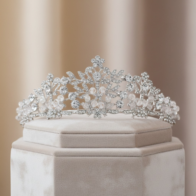 ATHENA COLLECTION - ELEGANCE TIARA - AHB211 SILVER 
