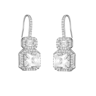 CUBIC ZIRCONIA COLLECTION - STARLET GEM EARRINGS - CZER730 SILVER
