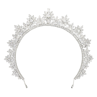 CUBIC ZIRCONIA COLLECTION - SILVER SIREN HEADPIECE - AHB183 SILVER