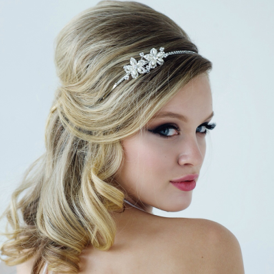 Aimee - Sweet vintage Headband HDB35 - Silver - SASSB 