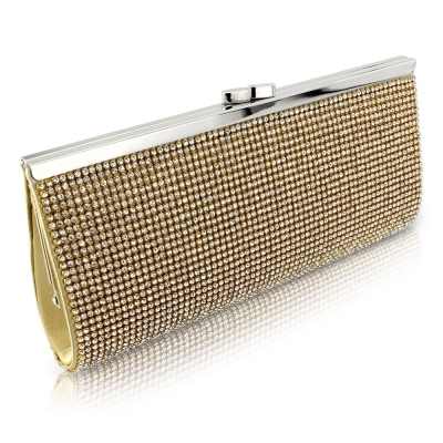 Charlotte Crystal Clutch Bag - Gold