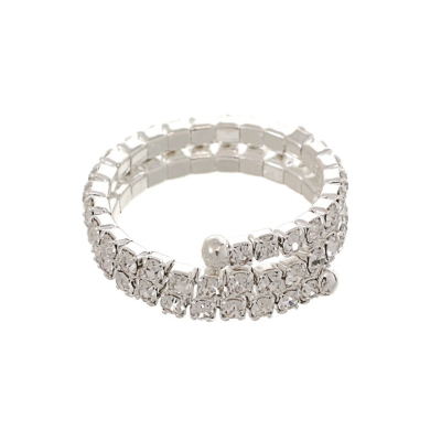 Crystal spiral ring - one size fits all- R4