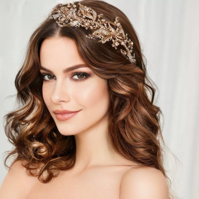 ATHENA COLLECTION - LUXE ANTIQUE GOLD HEADPIECE - HP218 ANTIQUE GOLD 