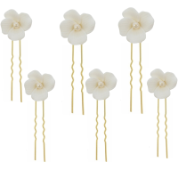 ATHENA COLLECTION - CHIC FLOWER HAIR PINS - (6 PIECES) -PIN63 GOLD