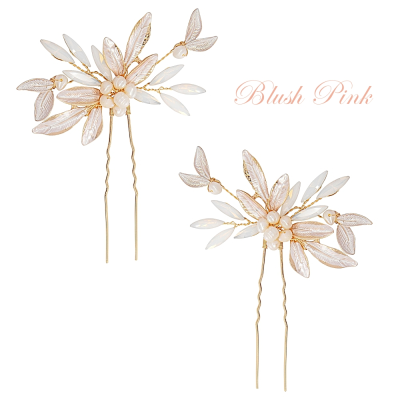 ATHENA COLLECTION - GLITZY GLAM HAIR PINS (PAIR) - PIN55 BLUSH PINK