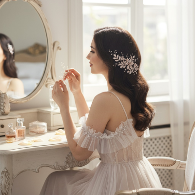 ATHENA COLLECTION - EXQUISITE CRYSTAL HEADPIECE - HC289 BLUSH PINK 