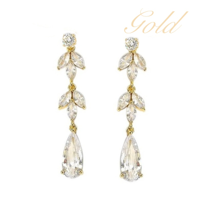 CUBIC ZIRCONIA COLLECTION - GLAM STARLET EARRINGS - CZER564 GOLD