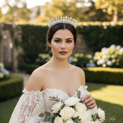 CUBIC ZIRCONIA COLLECTION -EXQUISITE REGAL TIARA - AHB235