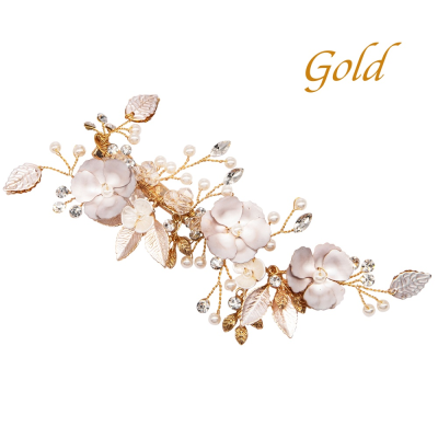 ATHENA COLLECTION - LUXE FLORAL HAIR CLIP - CLIP760 GOLD