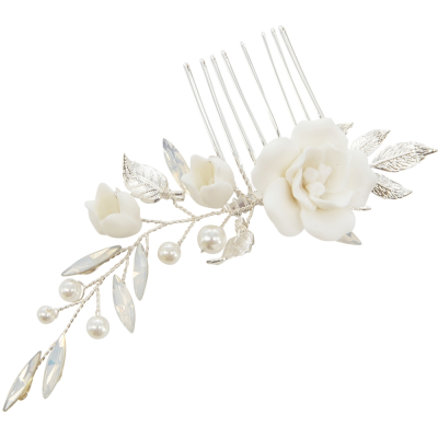 ATHENA COLLECTION - VINTAGE TREASURE HAIR COMB - HC269 SILVER