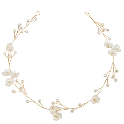 ATHENA COLLECTION - DAINTY FLORAL HAIR VINE - HP204 GOLD