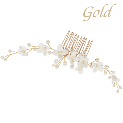 ATHENA COLLECTION - CHIC GARLAND COMB - HC257 GOLD