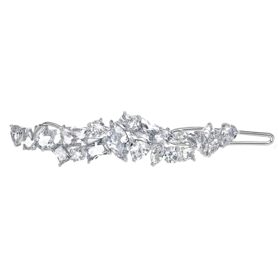 CUBIC ZIRCONIA COLLECTION - SHEER CRYSTAL HAIR CLIP - CLIP762