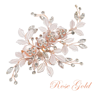 ATHENA COLLECTION - FLORAL ROMANCE HEADPIECE- HC222 ROSE GOLD 