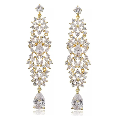 CUBIC ZIRCONIA COLLECTION - STUNNING STARLET EARRINGS - CZR679 GOLD