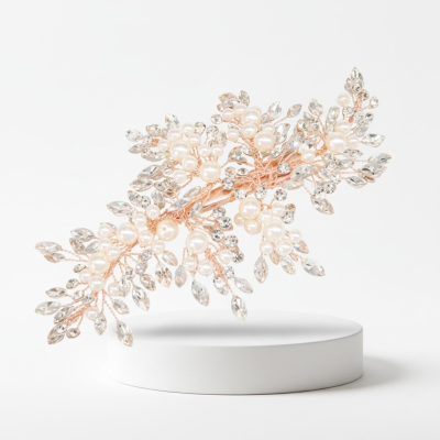 ATHENA COLLECTION - PEARLS OF EXTRAVAGANCE HEADPIECE - HC227 ROSE GOLD 