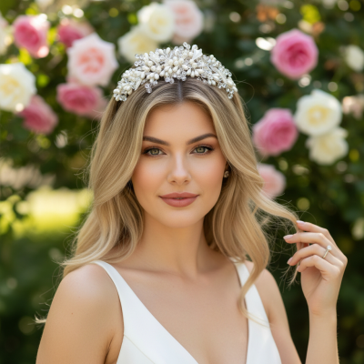 ATHENA COLLECTION -VINTAGE GLAM GOLD HAIR COMB - HC293 SILVER