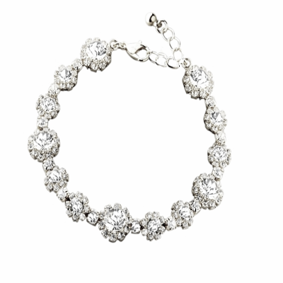 ATHENA COLLECTION - DAINTY CRYSTAL BRACELET - BR150 SILVER