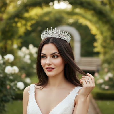 CUBIC ZIRCONIA COLLECTION - EXQUISITE RADIANCE TIARA - AHB233