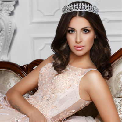 CUBIC ZIRCONIA COLLECTION - COUTURE REGAL TIARA - AHB105