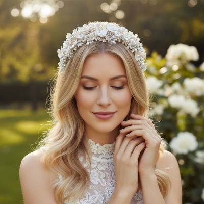 ATHENA COLLECTION - EXQUISITE LUXE HEADBAND - SILVER AHB64