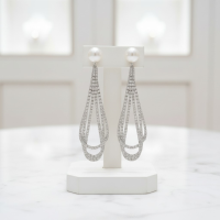 CUBIC ZIRCONIA COLLECTION - DAINTY DIVA EARRINGS - CZER958 SILVER