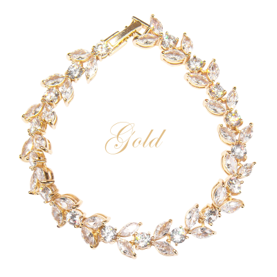 CUBIC ZIRCONIA COLLECTION - EXQUISITE STARLET BRACELET - CZBR127 GOLD 