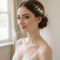 ATHENA COLLECTION - EXQUISITE FLORAL HAIR COMB - HC308 